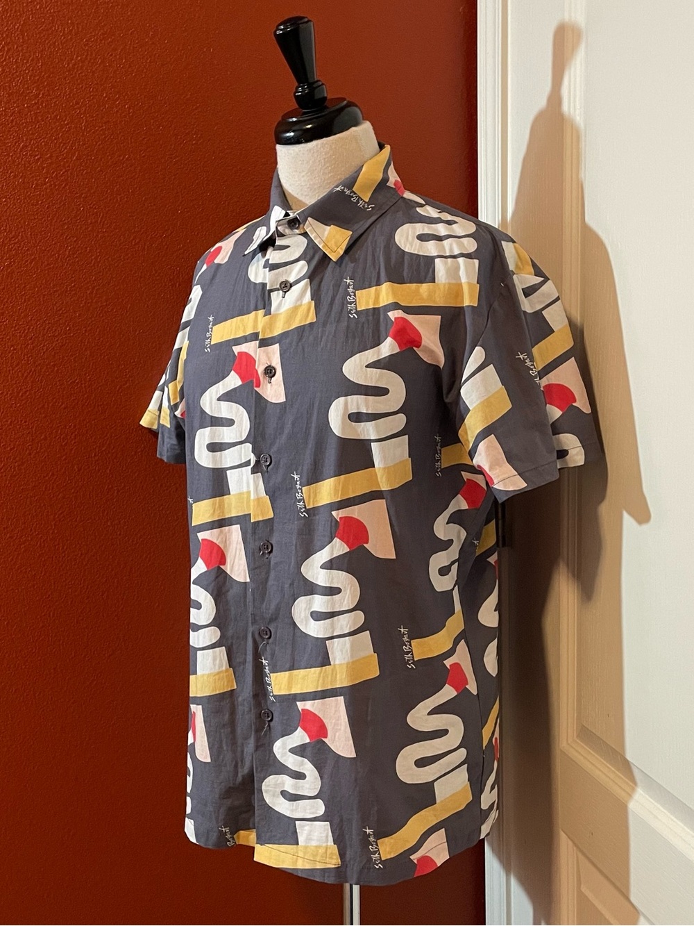 Wacky Wacko Men’s Seth Bogart Toothpaste Button Down Art To Wear Shirt
